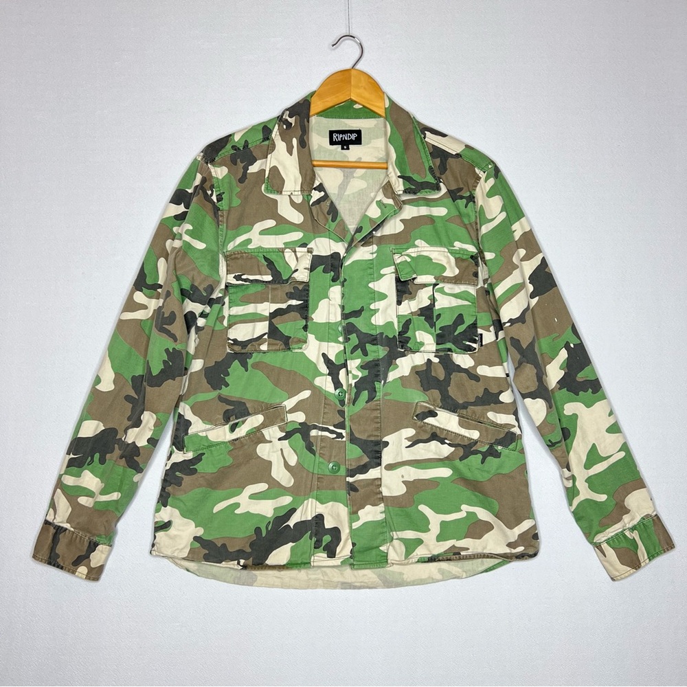 Ripndip Camouflage Skull Long Sleeve Button Up Mens Shirt Size S